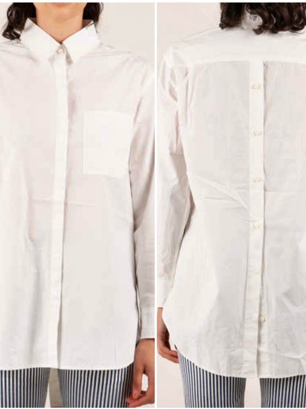 Alex Mill Wash & Go Shirt S White Cotton Oversized Button Down